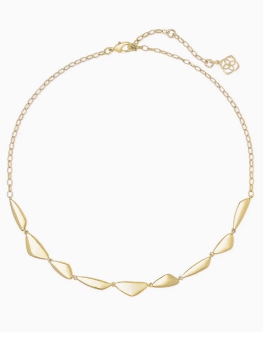 Vintage Retired Kendra Scott Kira Gold Petal Link Necklace W/ Dustbag
